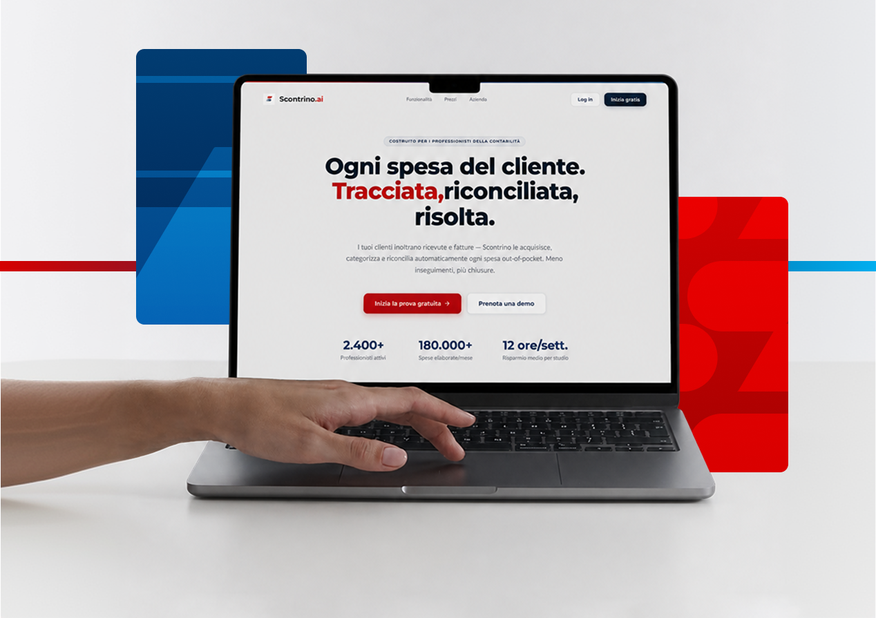 Scontrino.ai landing page and communication concepts